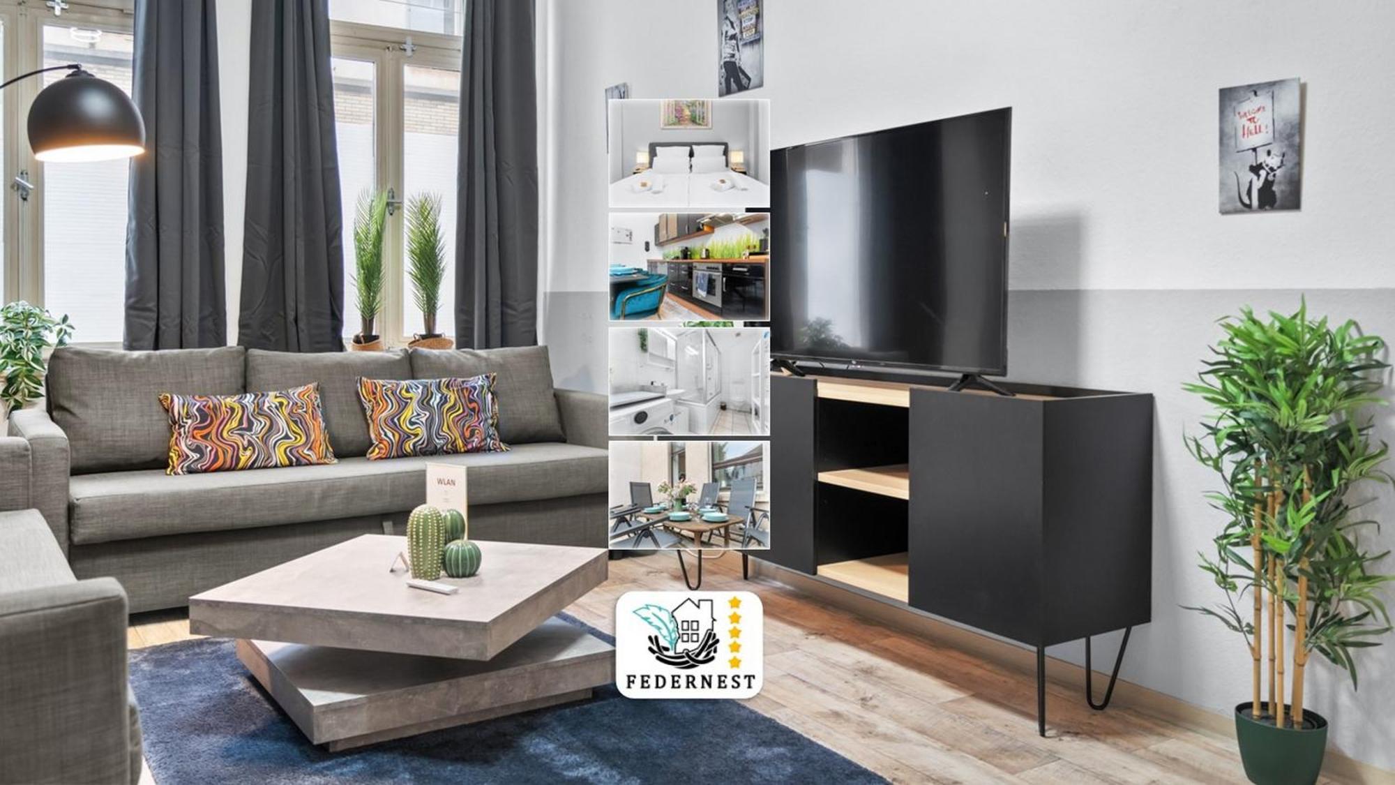 Tolles Design, Hochwertig, Vollausstattung, 3 Zimmer, Grosses Bad & Gaeste-Wc, Grosse Kueche, 3 X Smart Tv, 11 Min Zum Hbf ドゥイスブルグ エクステリア 写真